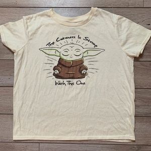 STAR WARS BABY YODA THE MANDALORIAN Cuteness is Strong WOMENS T-SHIRT~Size XL